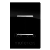 Conjunto Interruptor Duplo Simples 4x2 - Novara Preto Brilhante Cromado